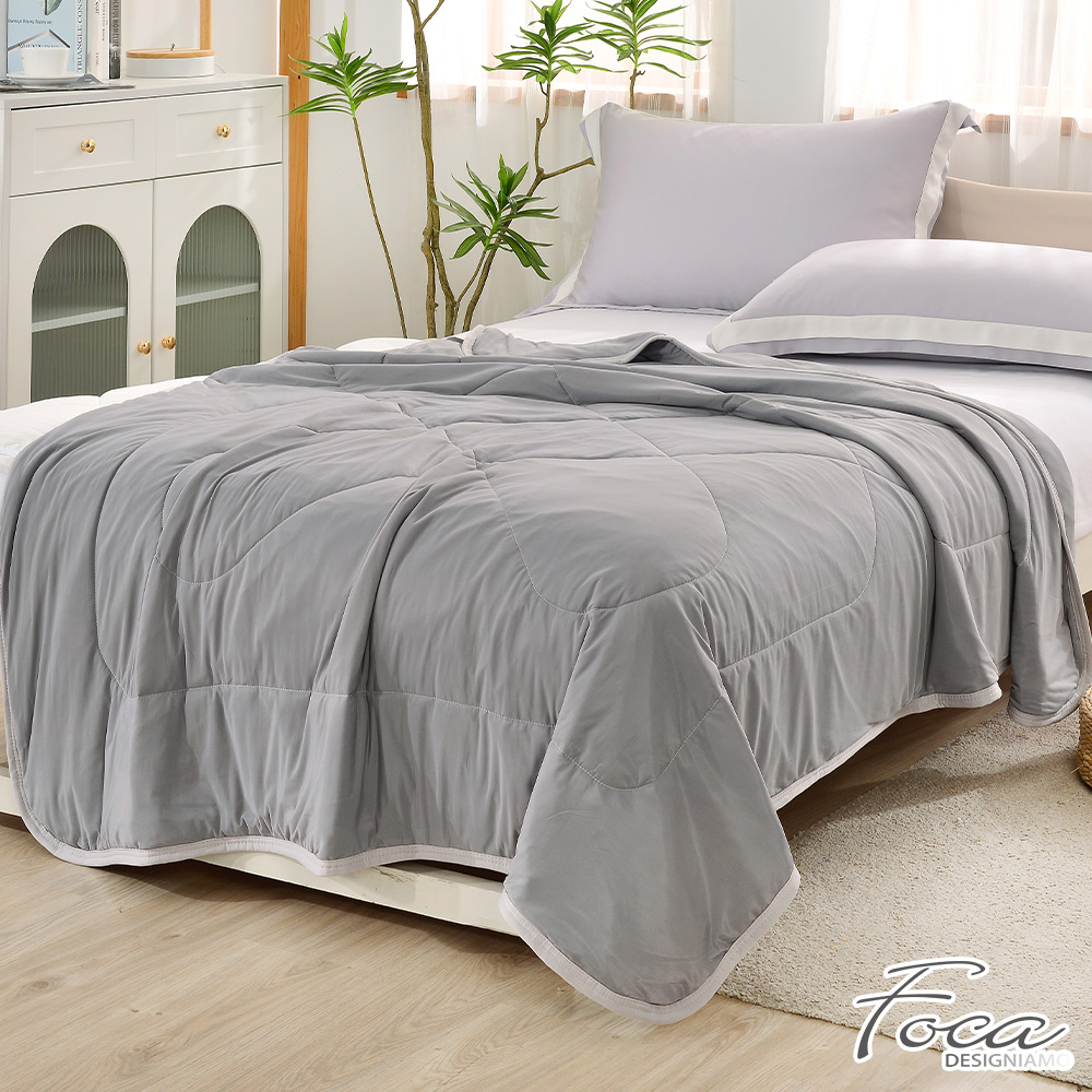 [LY SHIN BEDDING] FOCA Qinliang-Grey | Antibacterial silver ion anti-cold gauze quilt/four seasons quilt 150x200cm, , large