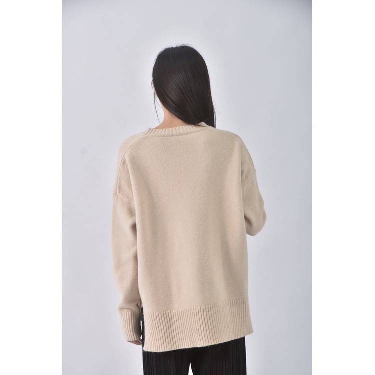 (XL) 質感圓領杏色長袖上衣二手衣, , large