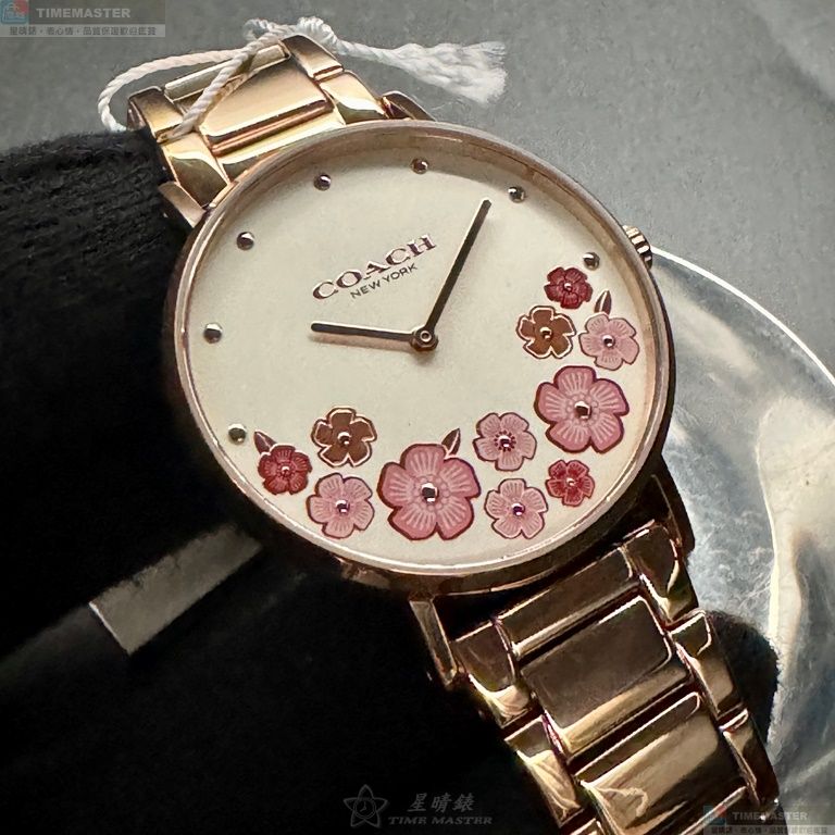 [星晴錶業]COACH手錶,36mm,CH00202白色錶面玫瑰金錶殼玫瑰金色精鋼錶帶款, , large