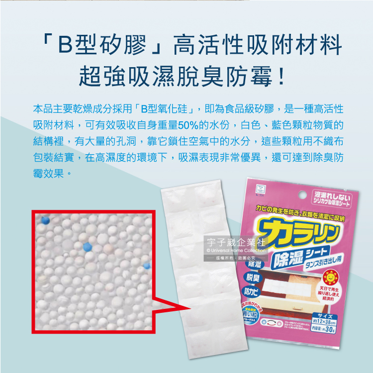 [日日好物]日本KOKUBO小久保-可重複使用抽屜衣櫃防潮除濕袋1袋-抽屜式細長型(粉色)(除濕包變色版), , large