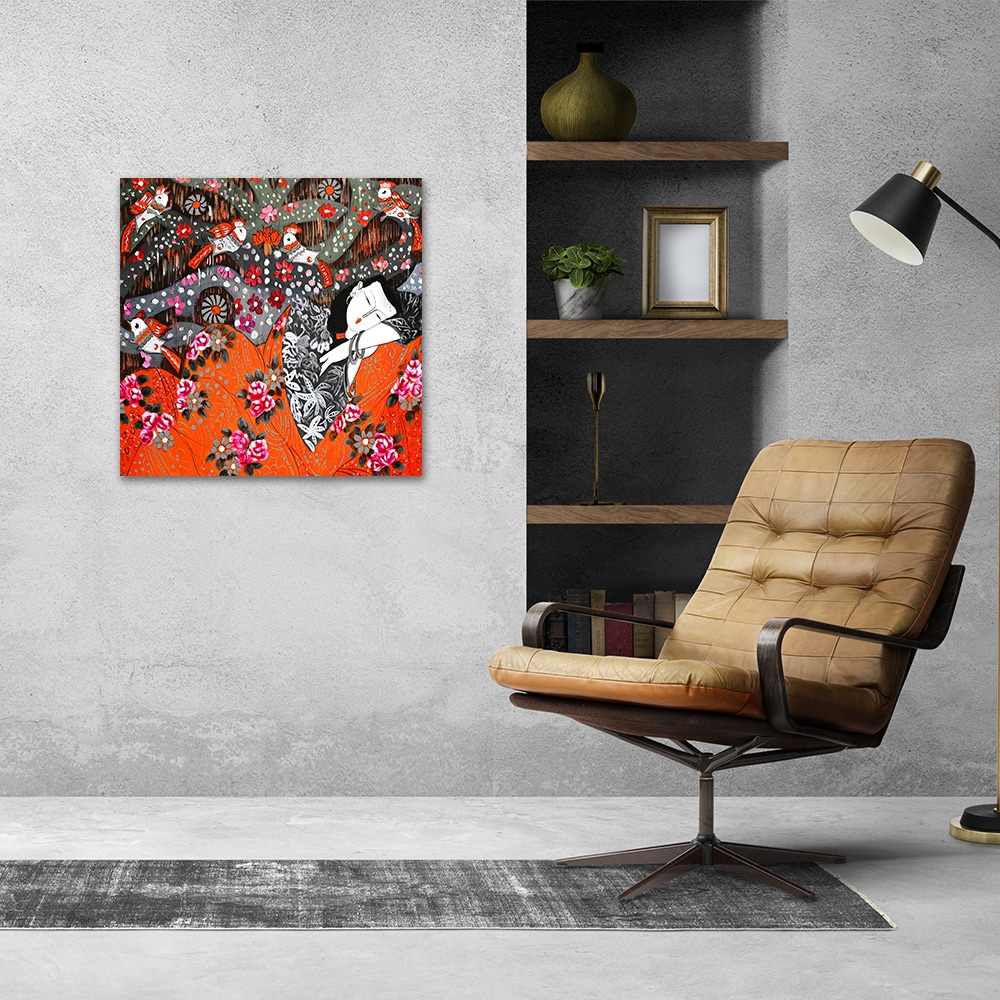 【御畫房】民俗系列一 國家一級畫師手繪油畫80×80cm(VF-182), , large