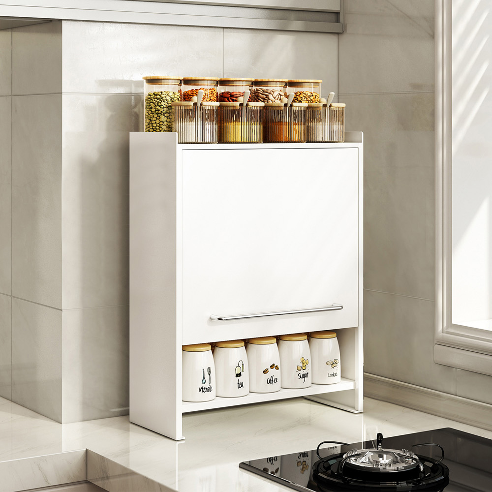 【AOTTO】多功能鐵藝上掀開門廚房置物收納櫃(KC-012), , large