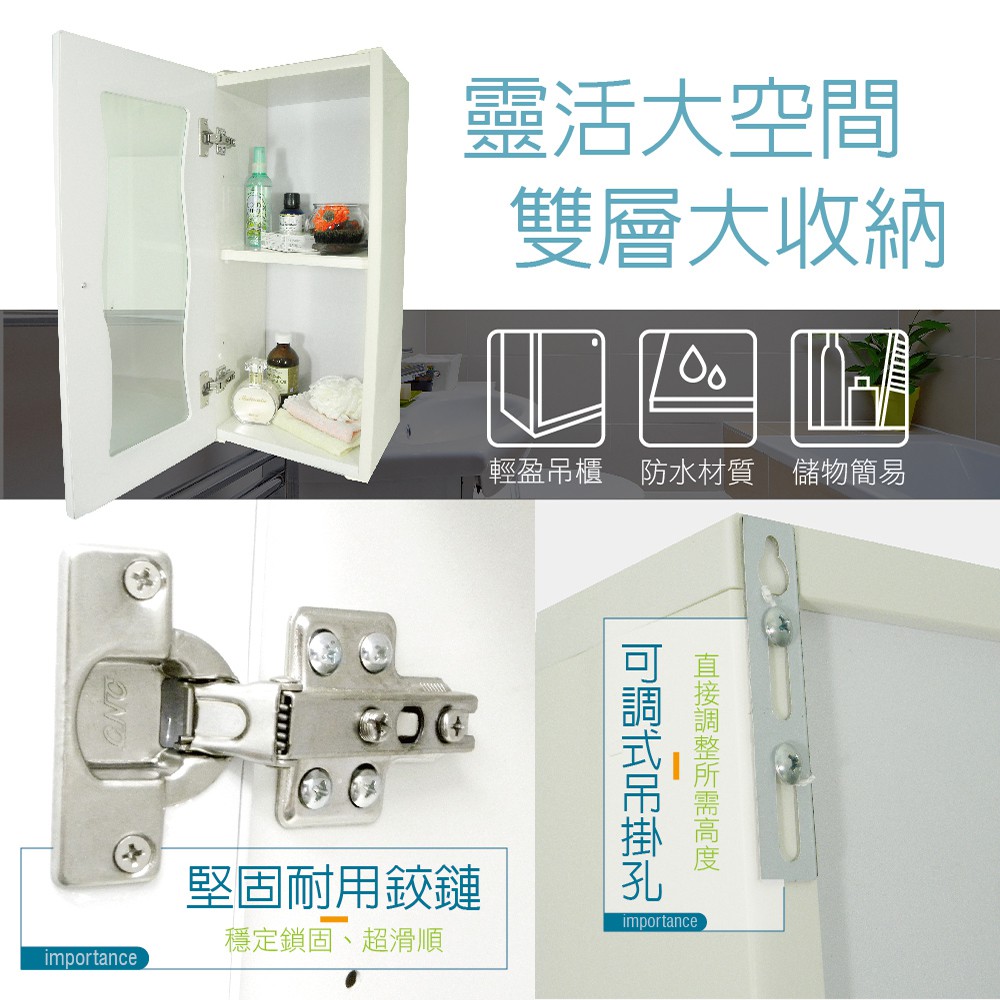 【雙手萬能】防水塑鋼單門浴櫃 加大款 (直送 吊櫃 收納櫃 置物櫃), , large