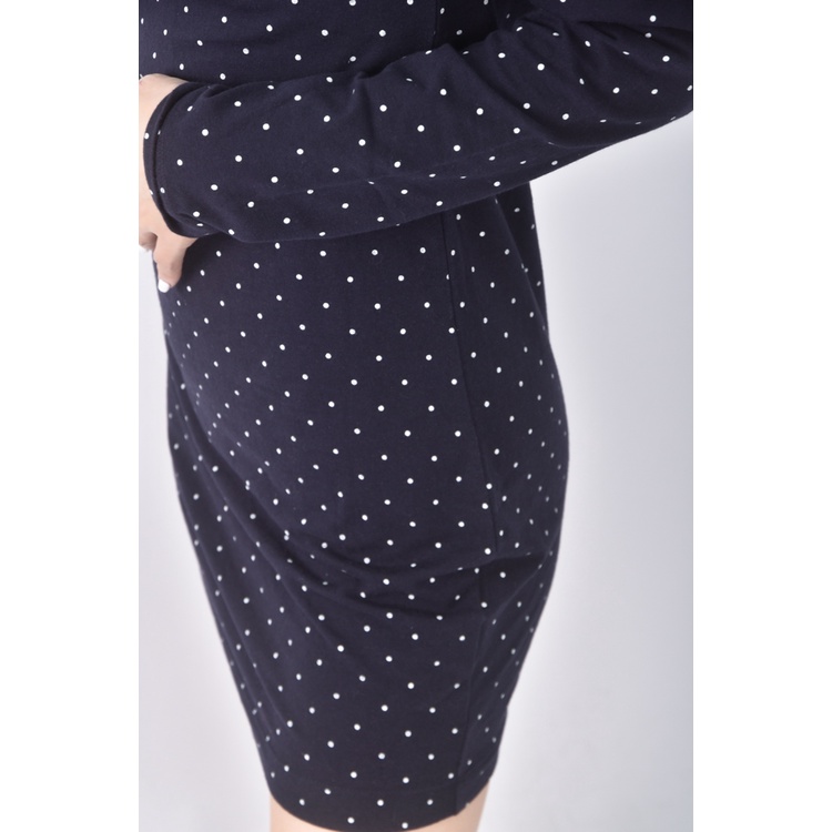 (M) net質感棉質點點藍色洋裝二手衣, , large