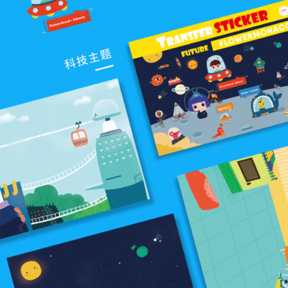 英國 Flower monaco 神奇轉印貼-科技主題, , large