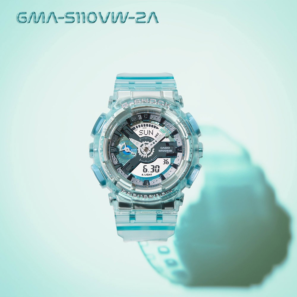 CASIO 卡西歐 G-SHOCK 未來系列 半透明女錶手錶 GMA-S110VW-2A, , large