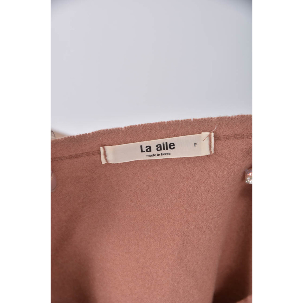 (XL) la aile質感圓領粉色長袖上衣二手衣, , large