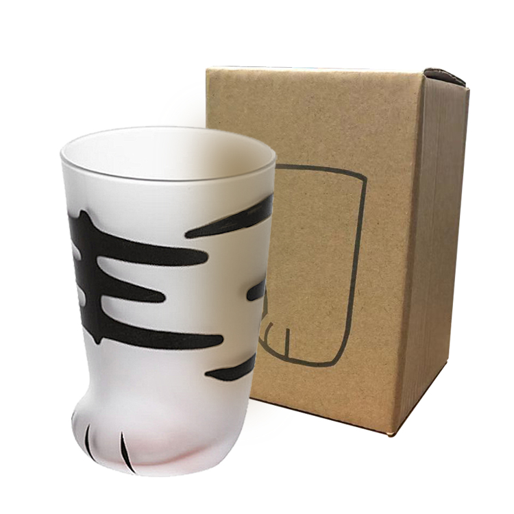 貓掌杯 【多色可選】水晶玻璃杯 貓爪杯 貓腳杯 貓 霧面 水杯 貓掌 貓爪 茶杯 咖啡杯 磨砂 貓腳 貓手 三花, , large