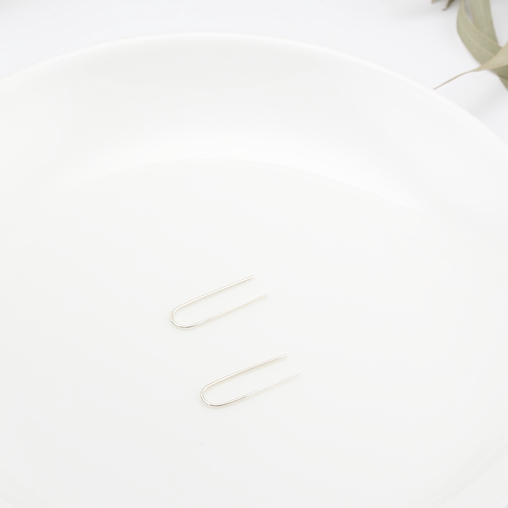 【Angel & Me】Simple U wire s925 sterling silver earrings Birthday gift, , large