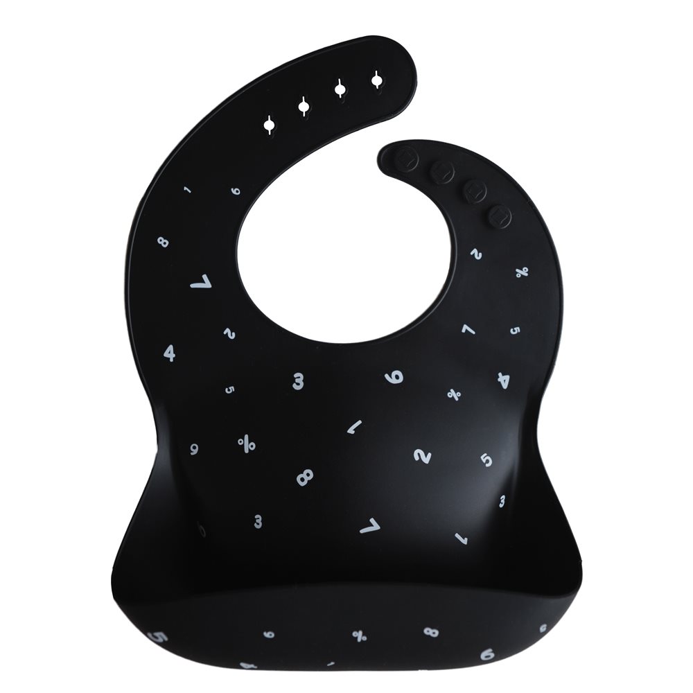 【mushie】矽膠立體圍兜/Black Numbers, , large