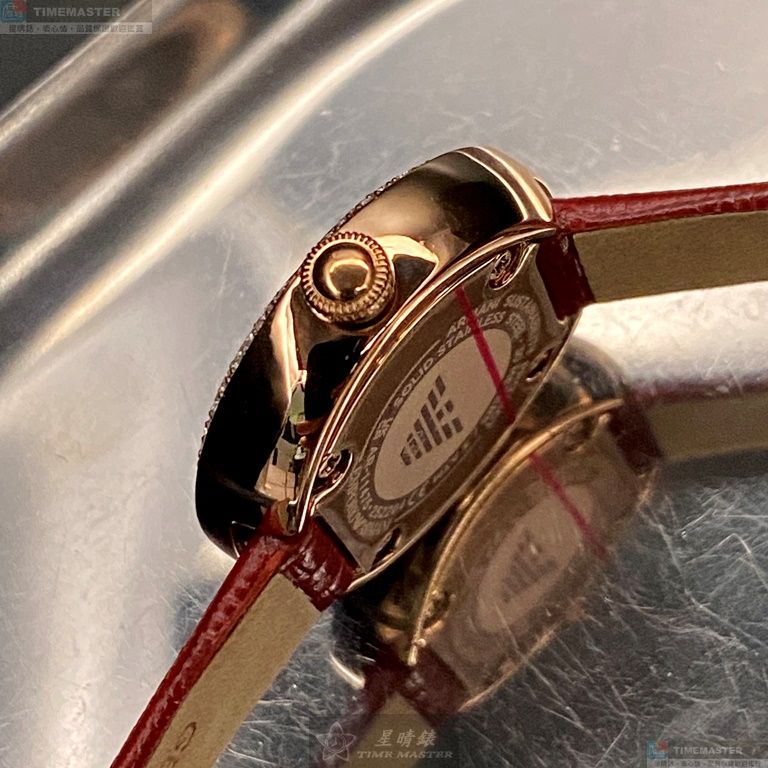 [星晴錶業]ARMANI手錶,26mm,AR00045貝母錶面玫瑰金錶殼紅真皮皮革錶帶款, , large