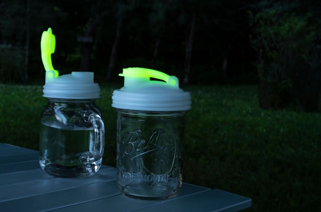 reCAP® 16oz Pint Mason Jar POUR cap Lid Regular Mout-White&Green, , large