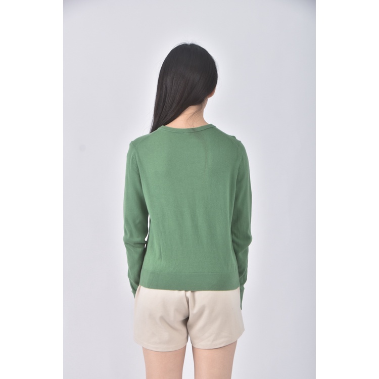 (S) uniqlo質感棉質綠色長袖上衣二手衣, , large