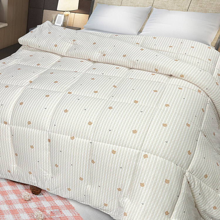 INDIAN_緹花針織雲朵棉可水洗雙人四季被-經典黃熊, , large