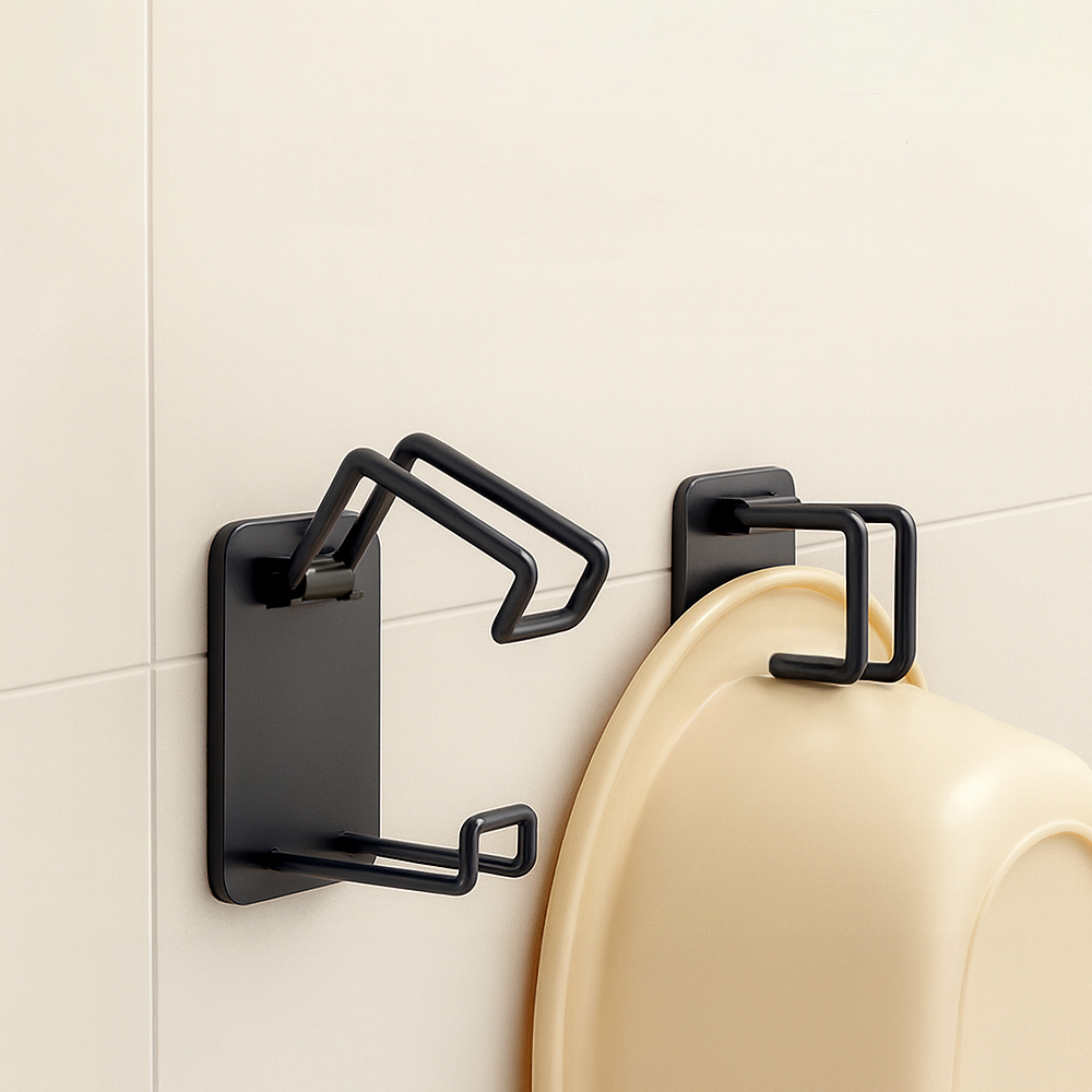 【上手家居】可折疊臉盆掛勾 2入組-黑色(臉盆架/臉盆掛鉤/浴室掛勾/浴室置物), , large