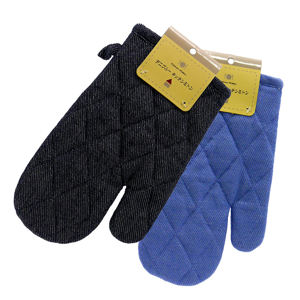 日本進口丹寧藍隔熱手套-2雙入, , large