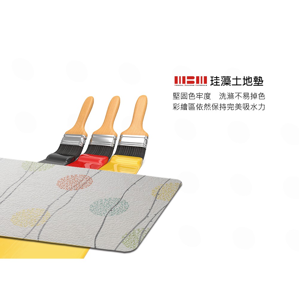 【MBM】綠意盎然_L號超厚切水洗式珪藻土地墊 建材做的地墊, , large