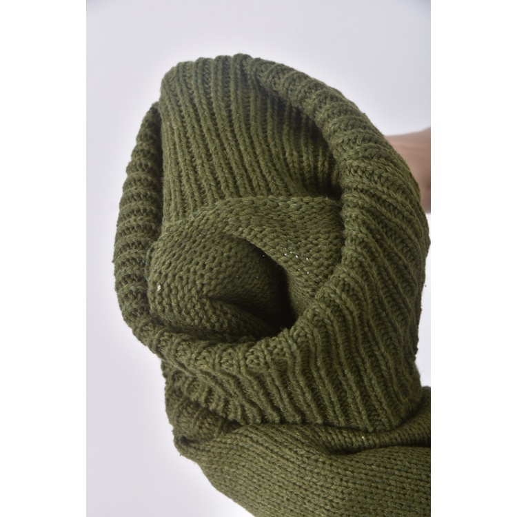 (M) 質感針織高領綠色洋裝二手衣, , large