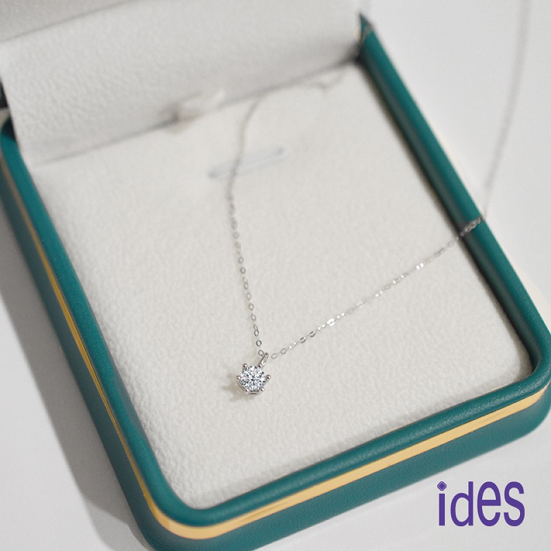 [ides愛蒂思] 情人禮輕珠寶系列30分F/VVS2八心八箭頂級3EX車工鑽石項鍊鎖骨鍊/輕巧六爪18K, , large