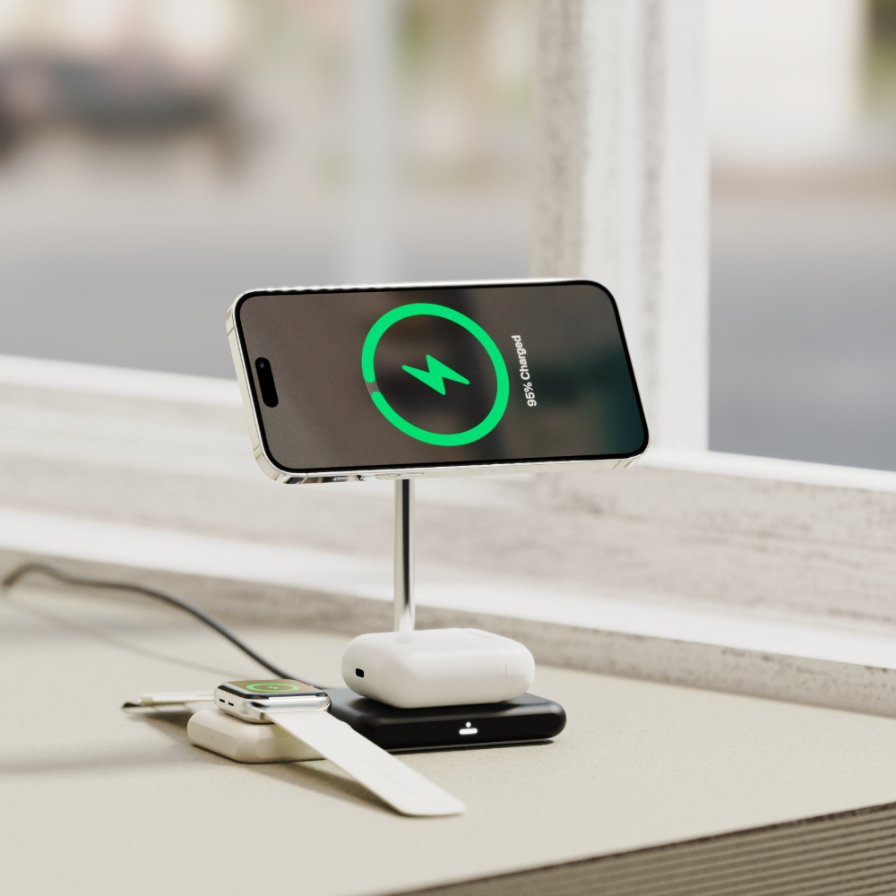 Allite WQ1 2+1 Magnetic Wireless Charging Stand Calm Black, , large