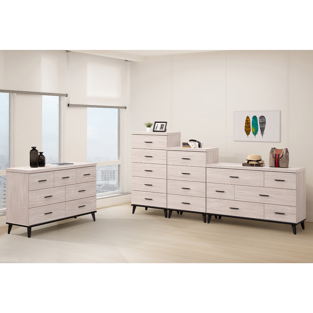 【唯熙傢俱】凱熙橡木白七斗櫃 抽屜櫃, , large