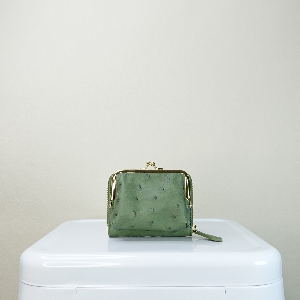 【M2nd】Ostrich kiss lock clutch, , large