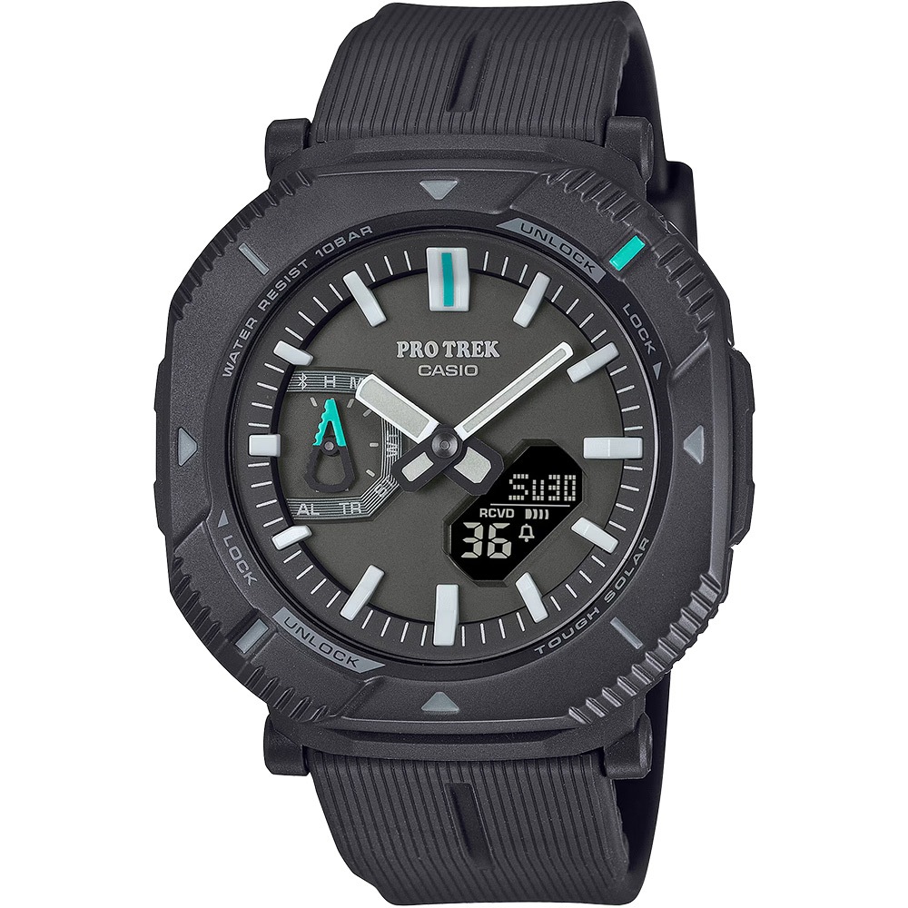 CASIO 卡西歐 PROTREK 戶外登山錶 太陽能藍芽手錶 旋轉錶圈切換造型 PRJ-B001-1, , large