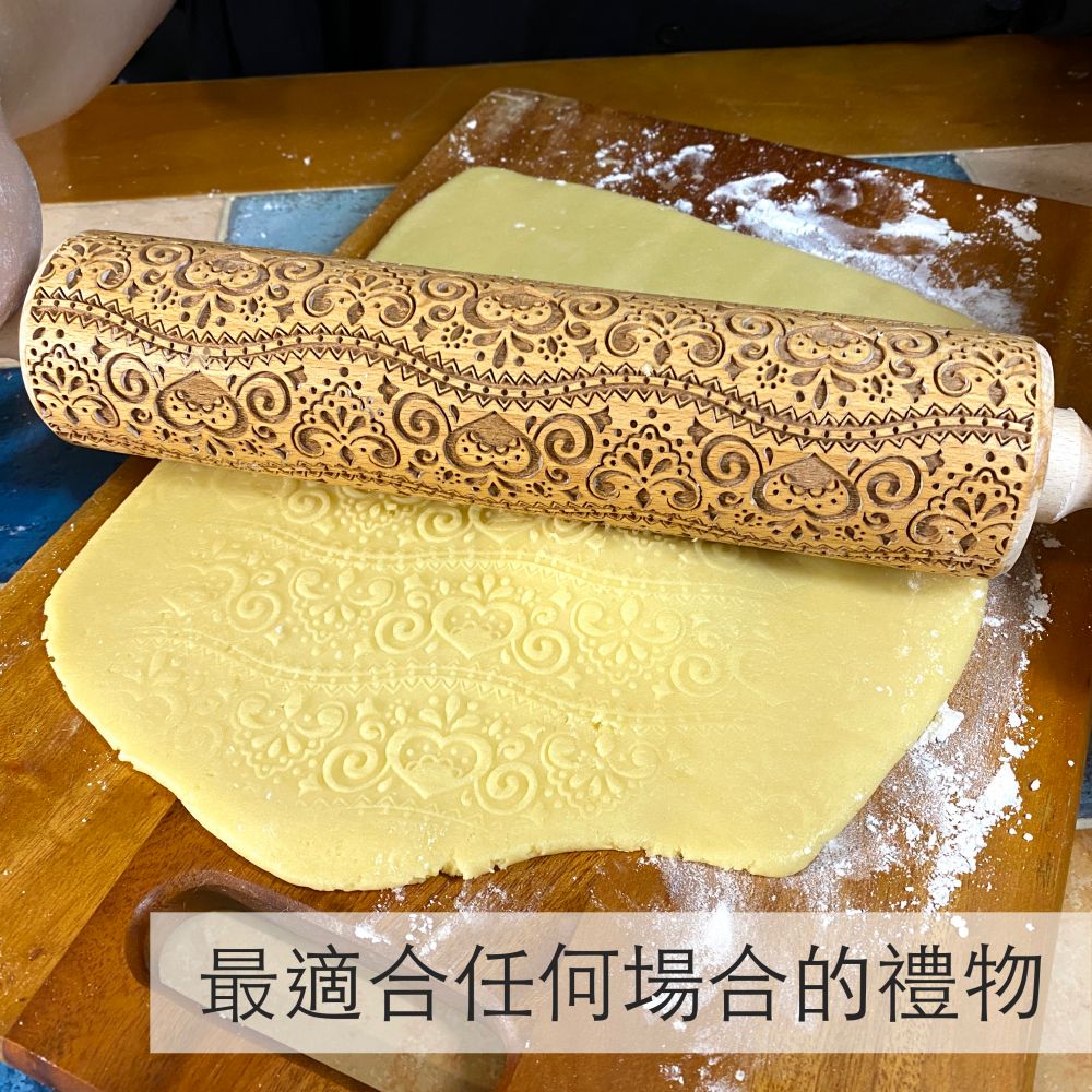 【SOLO Vintage】Hedgehog Rolling Pin 43CM Embossed Natural European Wood Made in Poland, , large
