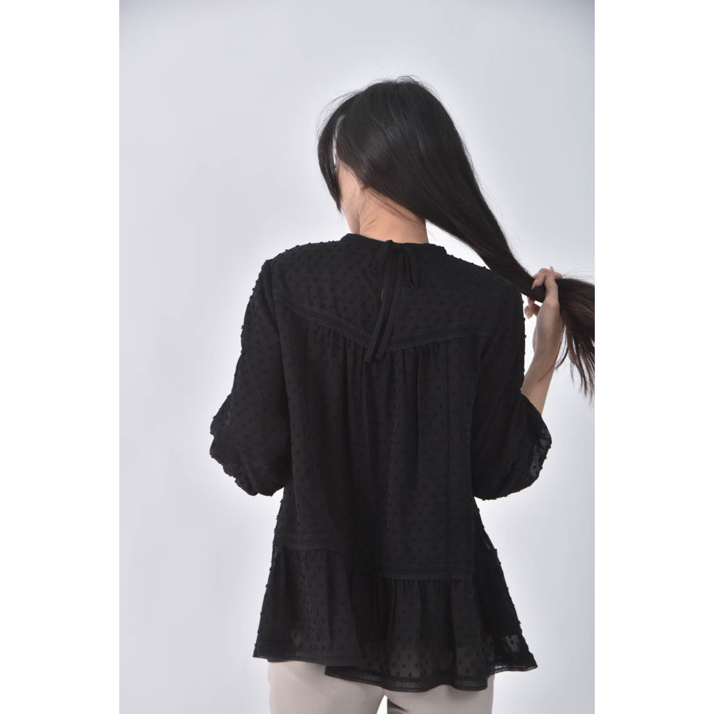 (S) apuweiser-riche西裝蕾絲黑色長袖上衣二手衣, , large