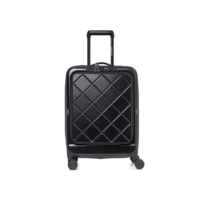 【鋼鐵灰】✈️【BIGGER】20吋⚡菱格紋前開摺疊箱：旅行、出差，前開＋可摺疊！行李太佔空間？這咖 20 吋直接摺起來收（3 色可選！奶霜白／曜石黑／鋼鐵灰）, , large