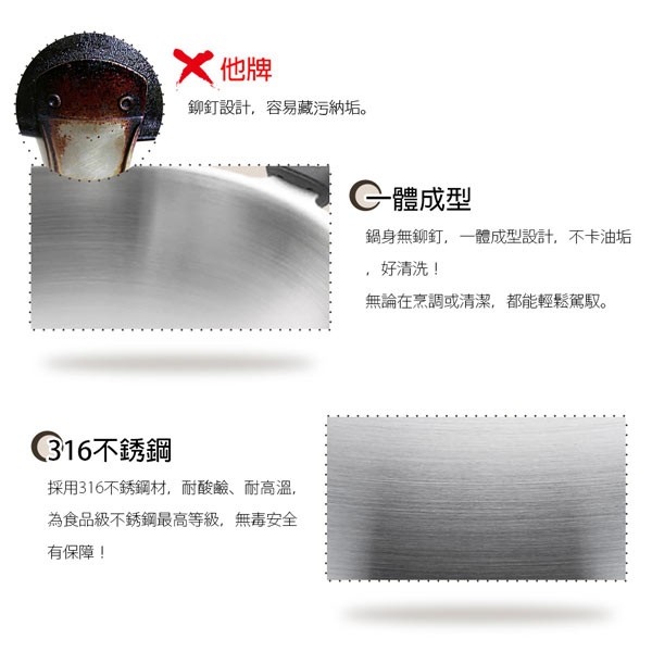 PERFECT 理想牌 極緻316不鏽鋼七層複合金炒鍋附蓋 42cm雙耳-Leidea樂德兒, , large