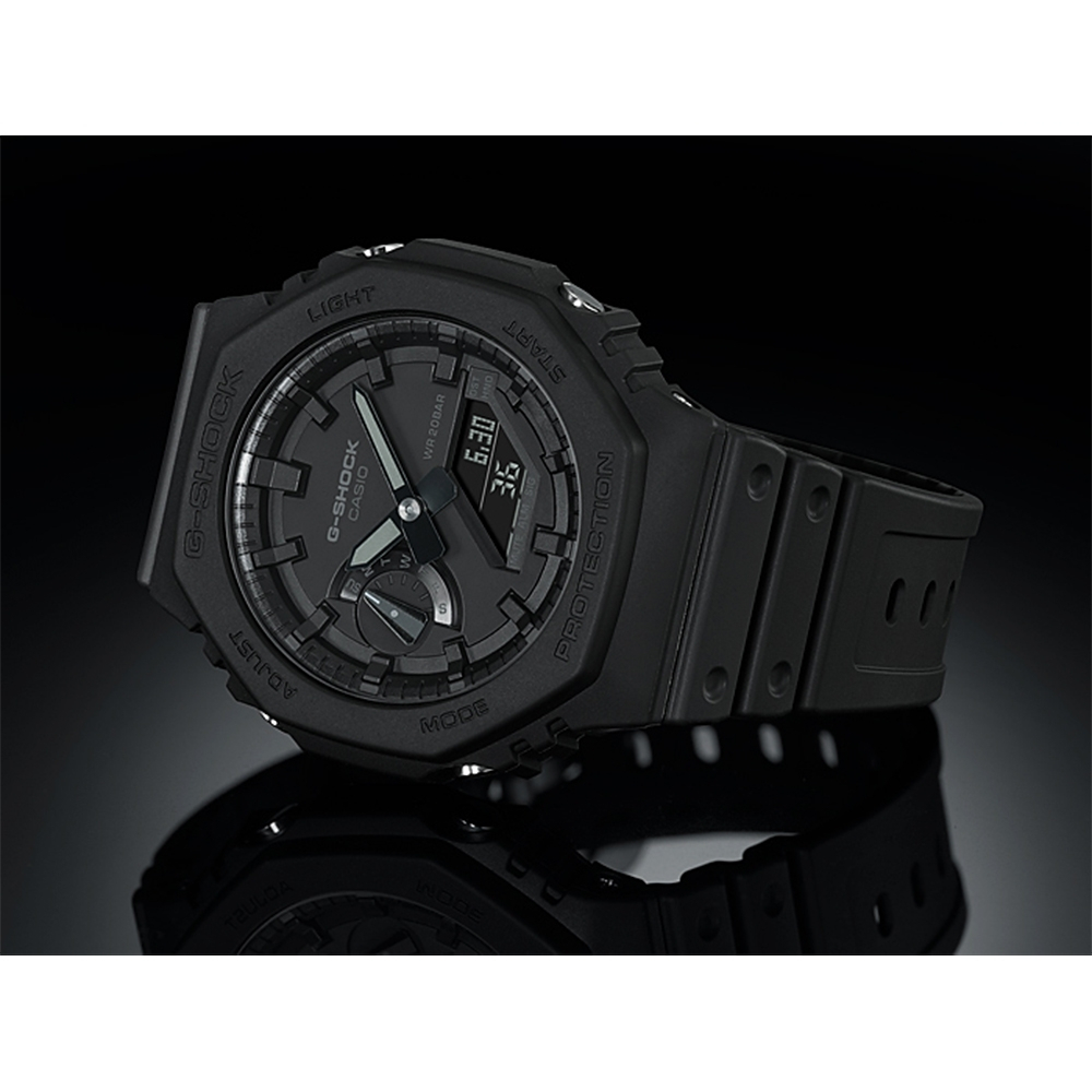 CASIO 卡西歐 G-SHOCK 街頭軍事系列 八角 電子錶-黑 GA-2100-1A1, , large