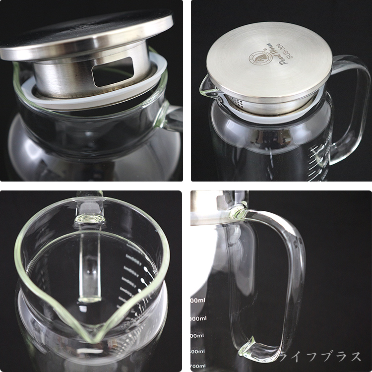 寶馬牌高型多功能雙用玻璃壺-1600ml-1入, , large