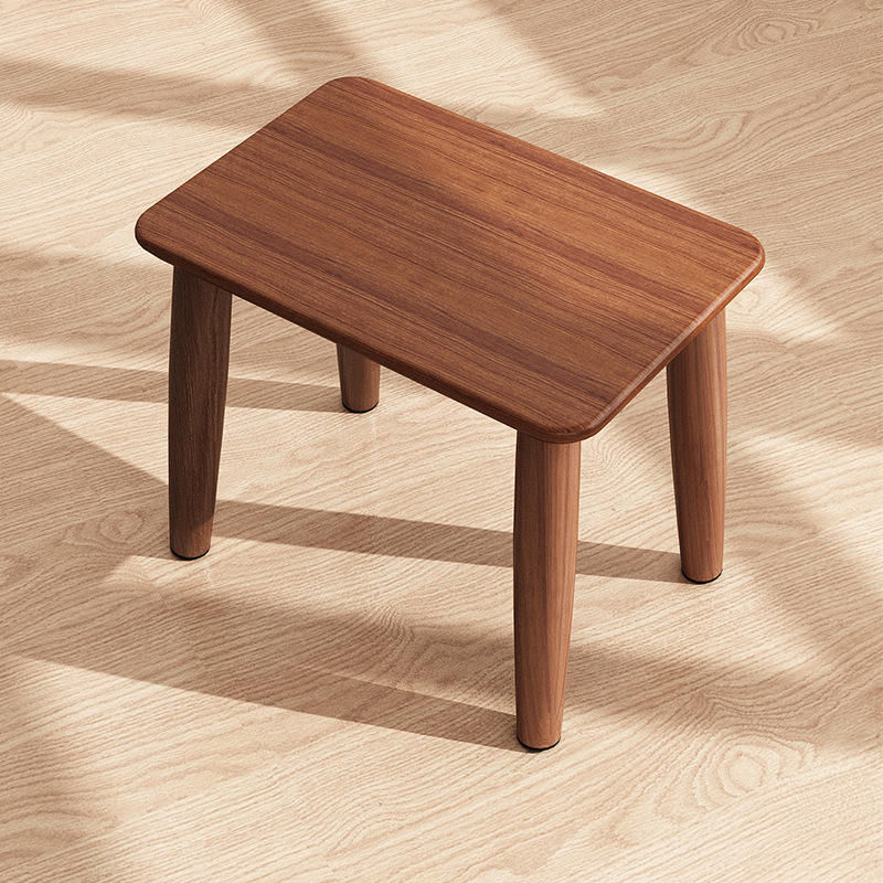 Rectangular solid wood stool, , large