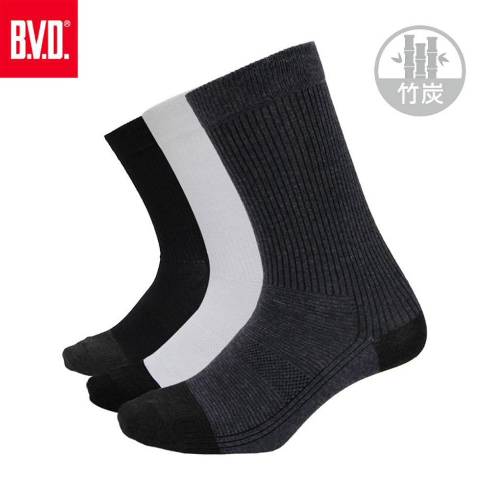 【BVD】竹炭男休閒襪<黑>B349 男襪 長襪 休閒襪