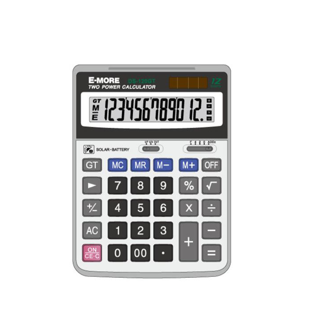【龍品文創】E-MORE  DS-120GT 12位計算機 1台-顏色隨機出貨, , large