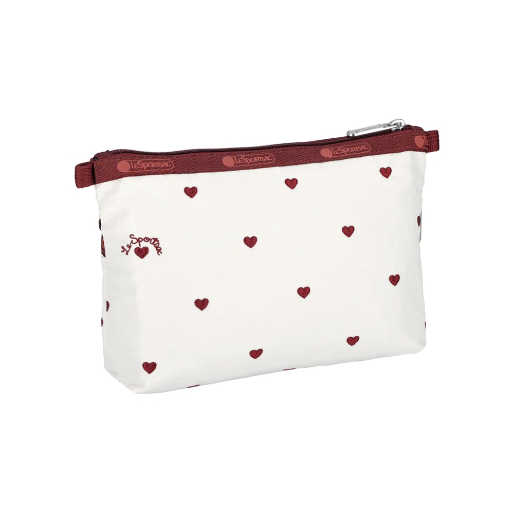 |快速出貨|Lesportsac Cosmetic Clutch 雙層拉鍊收納化妝包/ 莓果心刺繡, , large