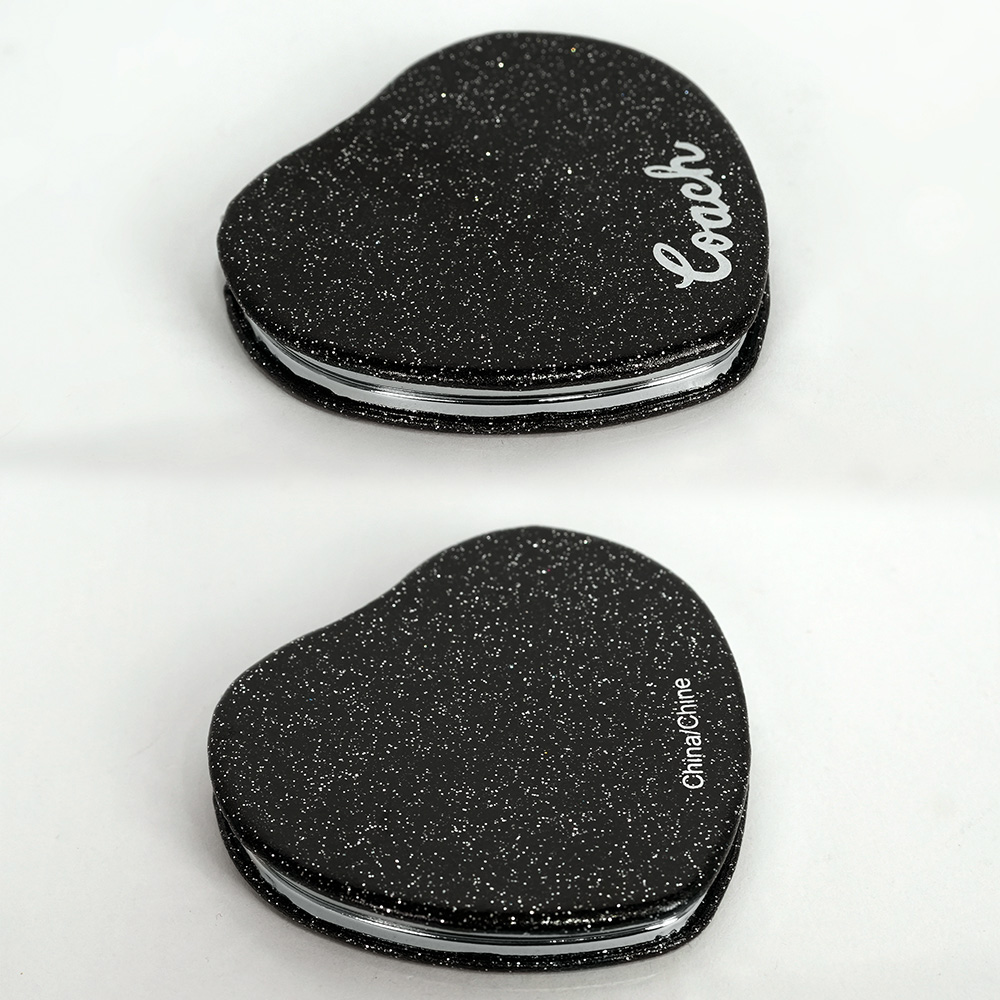COACH Logo 標誌亮片愛心造型鏡子/黑色, , large