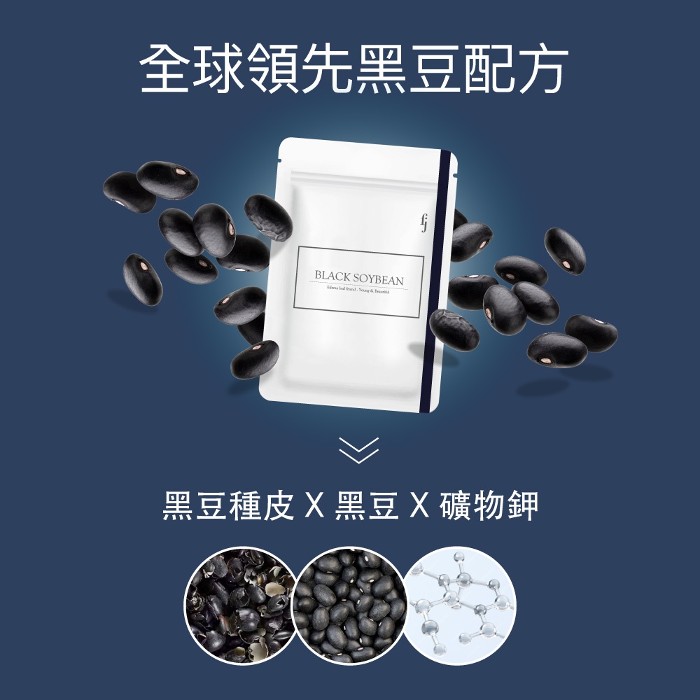 【FJ豐傑生醫】專利黑豆精華30顆/袋-高濃縮植萃，日本專利黑豆精華。青春美麗x促進新陳代謝, , large