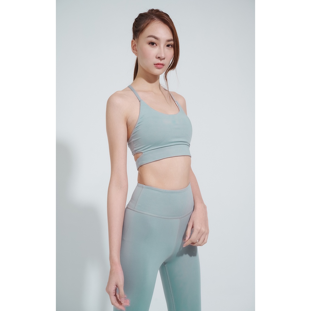 YOGA FLOW Aurora Bra 後背挖洞短版上衣 - 薄荷綠 Warm Green, , large