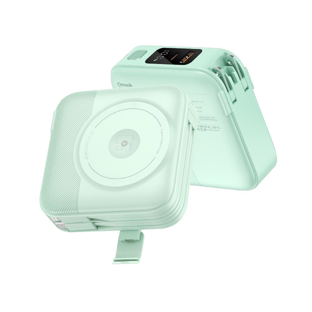 【amuok】10000mAh全功能無線充行動電源 行充 Apple Watch可充(多色可選), , large