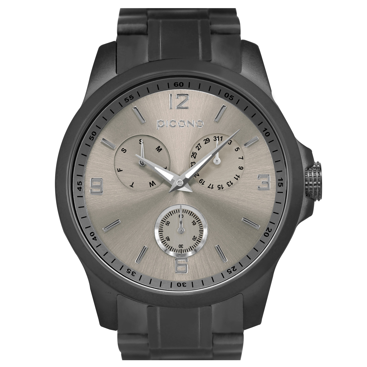 【PICONO】Original chronograph collection stainless steel strap watch-Gray / OR-9704, , large