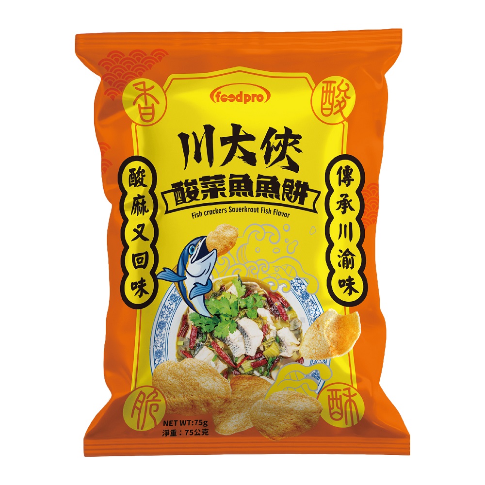 川大俠酸菜魚風味魚餅 75g, , large