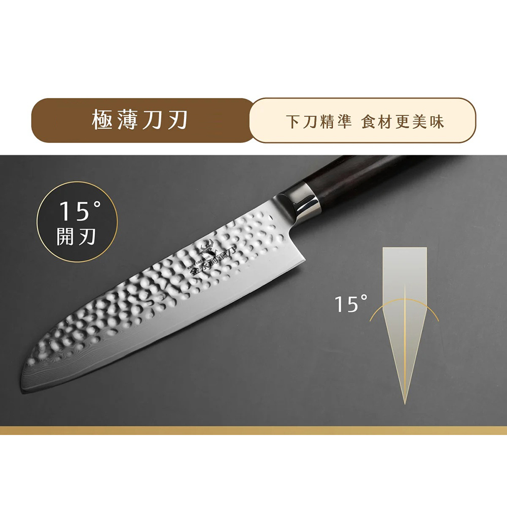 【金門金永利】SK6龍紋捶打大馬士革鋼日式切刀16cm (送鋅合金刨刀), , large