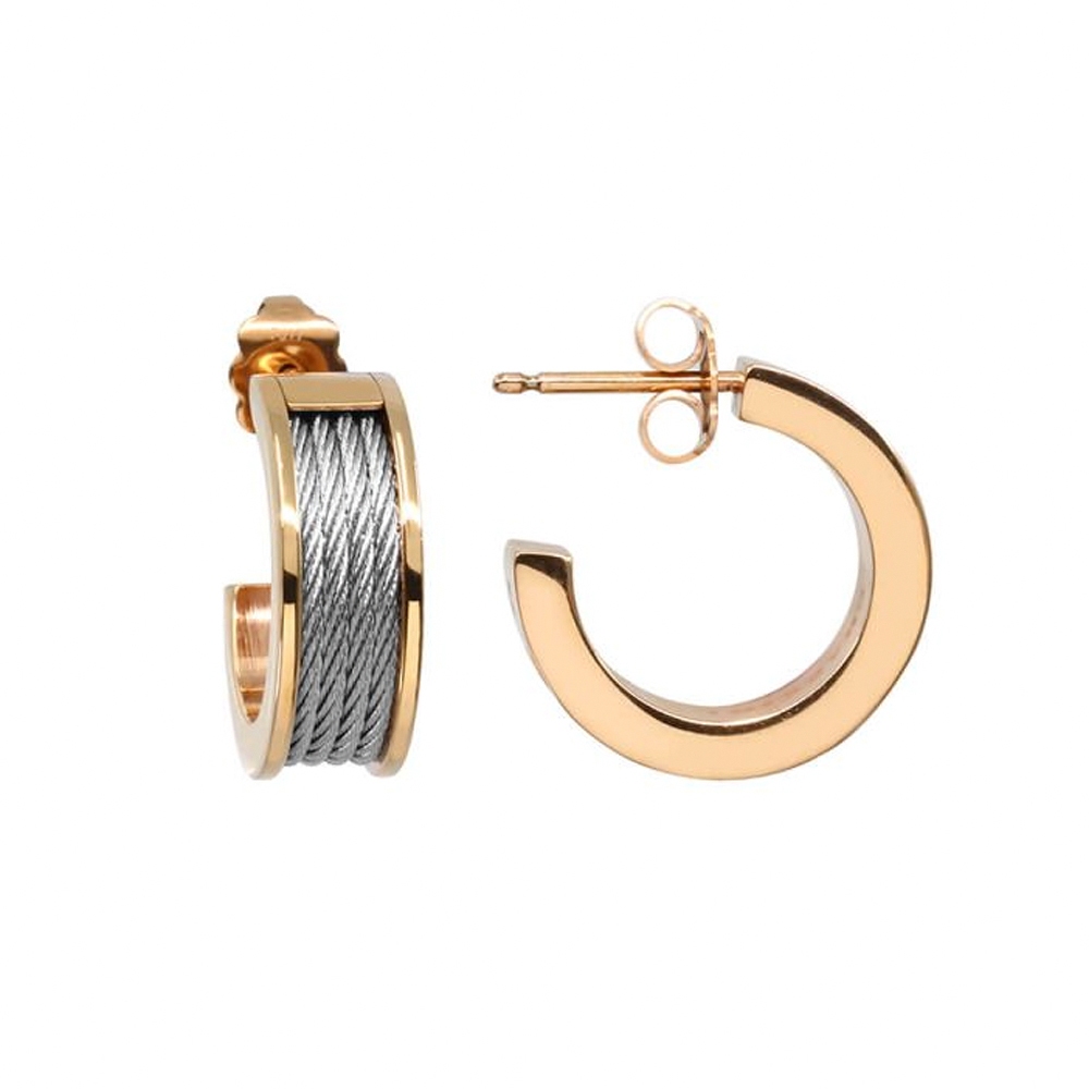 CHARRIOL 夏利豪 FOREVER 鋼索耳環 送禮推薦 03-02-1139-0, , large