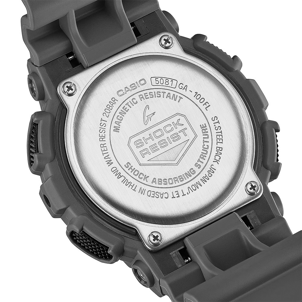 CASIO 卡西歐 G-SHOCK 熾熱火焰系列 雙顯手錶 GA-100FL-8A, , large