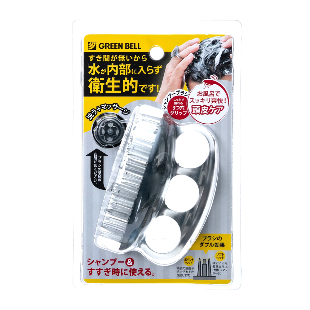 日本綠鐘SE美髮按摩機能洗頭梳-SE-026-2入, , large