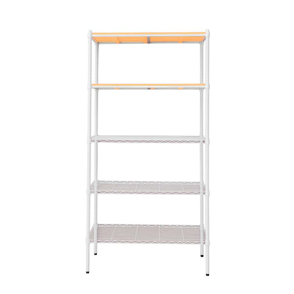 【Y HOUSE】90x45x180cm pine five-layer storage rack rack iron rack - painted white wood, , large