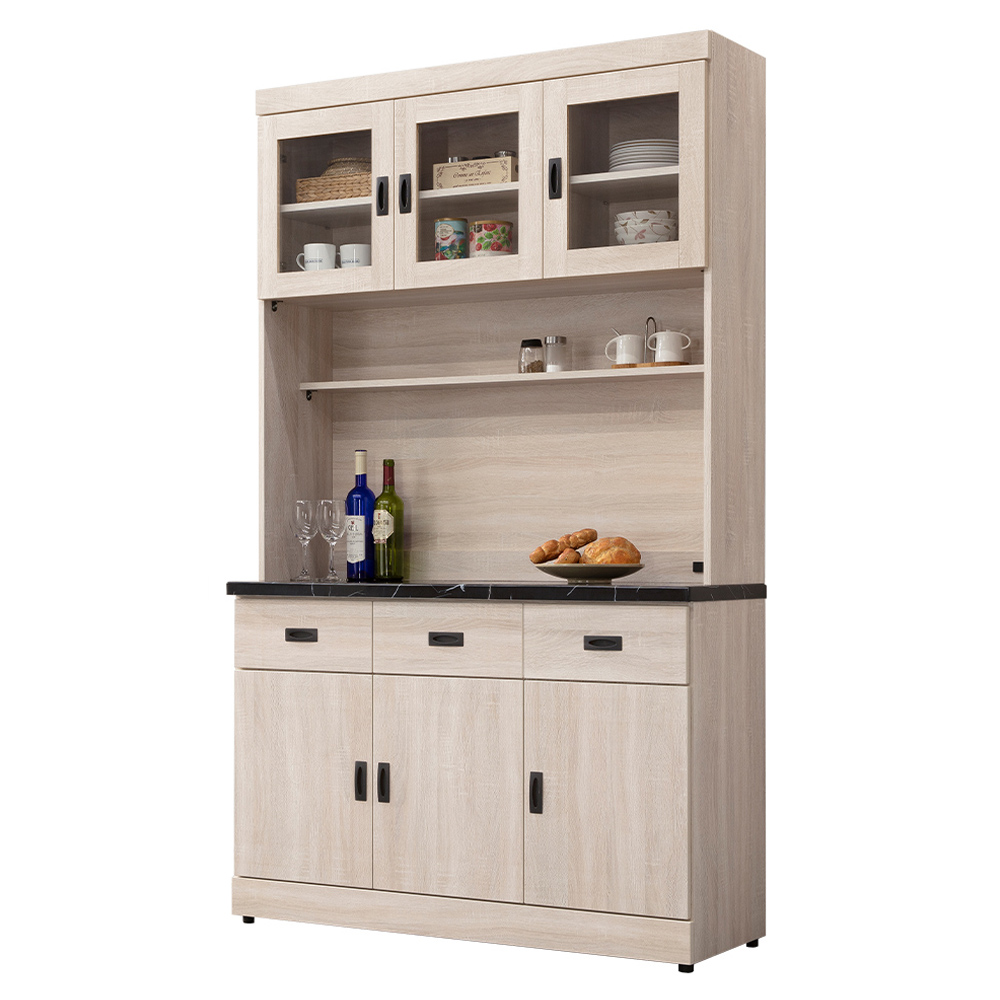 【唯熙傢俱】昂諾鋼刷白4尺石面餐櫥櫃