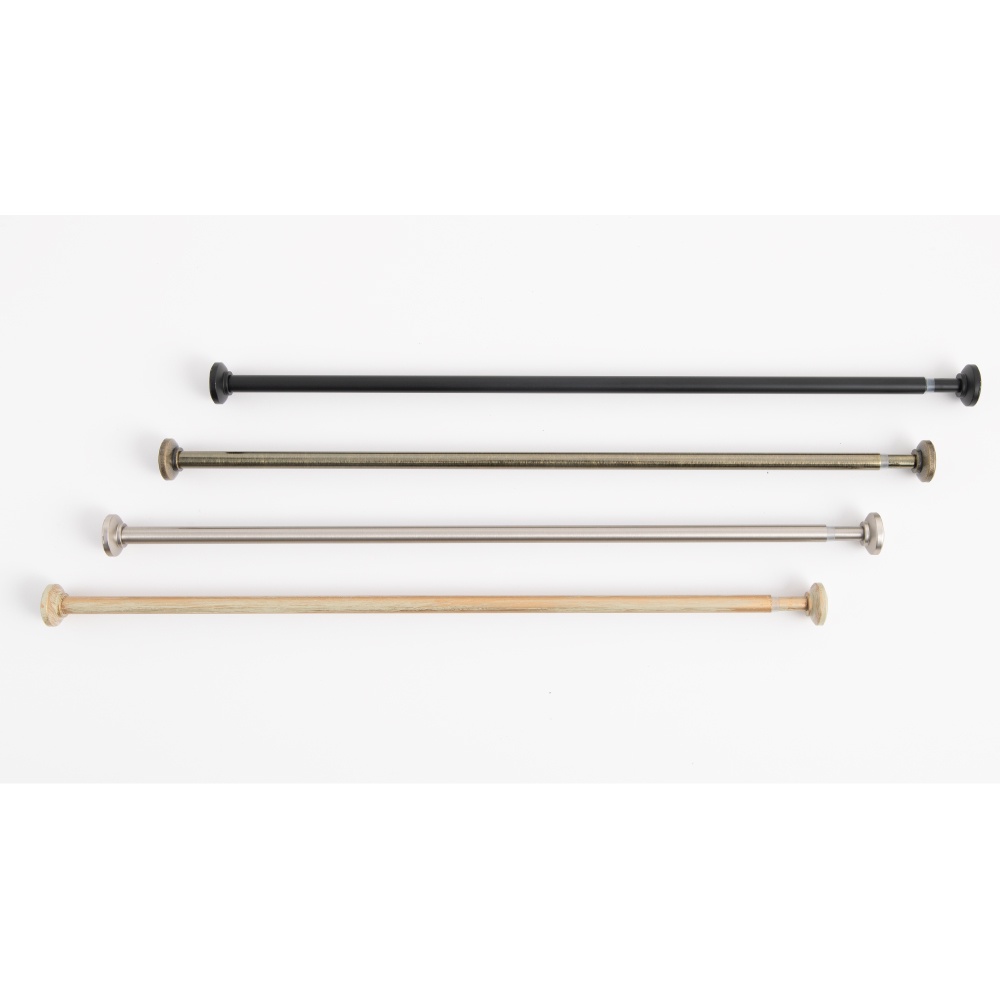 Multi-Purpose Classic Round Finial Curtain & Towel Rod – Extendable | Taiwan Made | No Drilling Required | 3 Size Variants | 76-132cm Brushed Bronze, , large